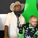 World decathlon champ Leo Neugebauer brought the country vibe into the Kick Sauber garage