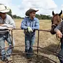 Just another day on the ranch, pitching in as one of the crew