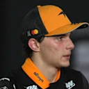 A red faced Oscar Piastri after a challenging race to finish fourth