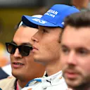 Alex Albon waiting for the podium ceremony