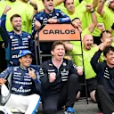 Podium celebrations for the whole team