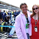 Nikita Kuzmin (left) and Lauren Jaine (right) nailed their Italian Grand Prix attire