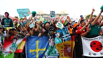 BAKU, AZERBAIJAN - SEPTEMBER 13: Fans enjoy the atmosphere at the fan stage prior to practice ahead