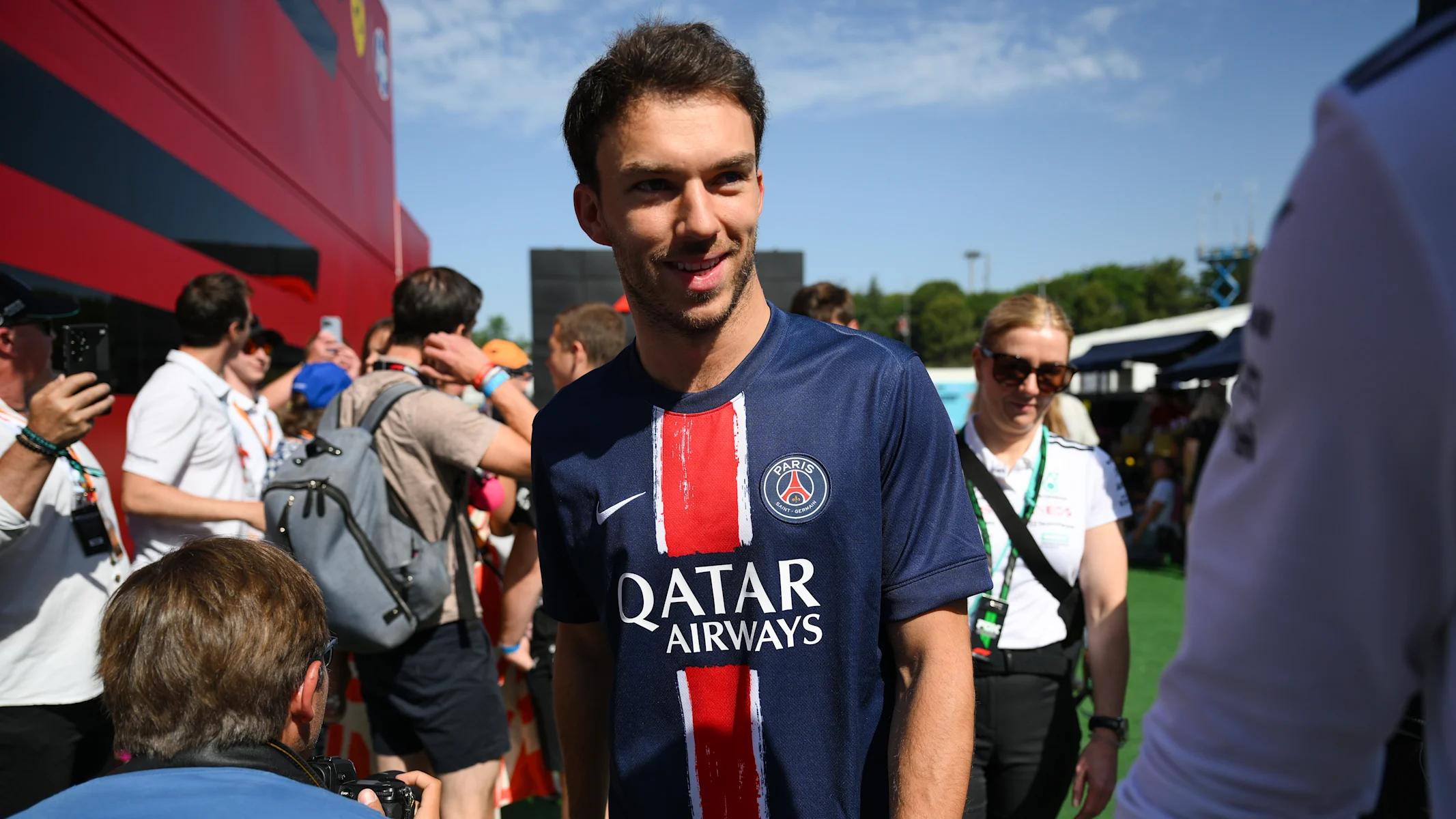BARCELONA, SPAIN - JUNE 01: Pierre Gasly of France and Alpine F1 arrives in the Paddock prior to