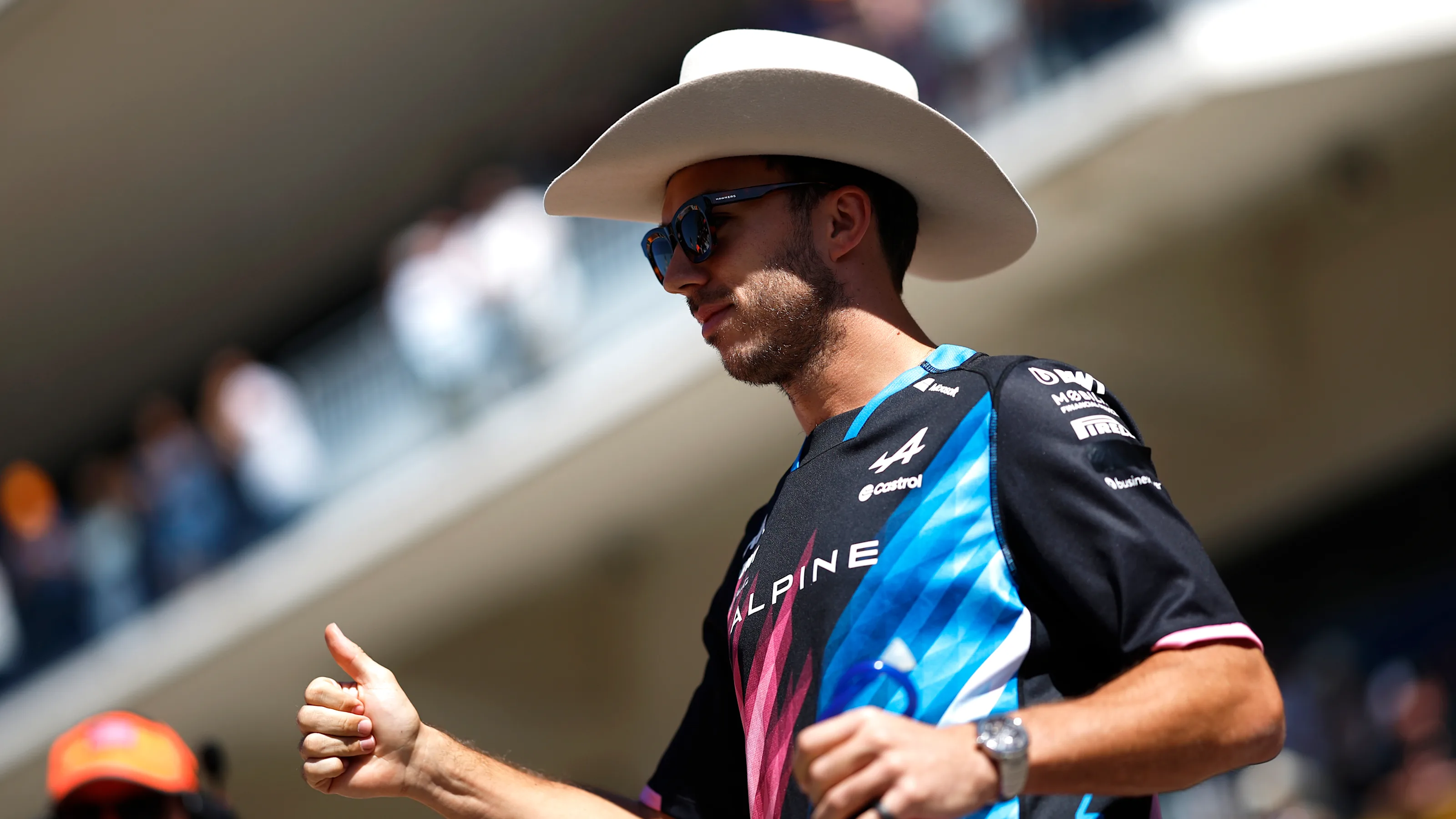 AUSTIN, TEXAS - OCTOBER 20: Pierre Gasly of France and Alpine F1 looks on from the drivers parade