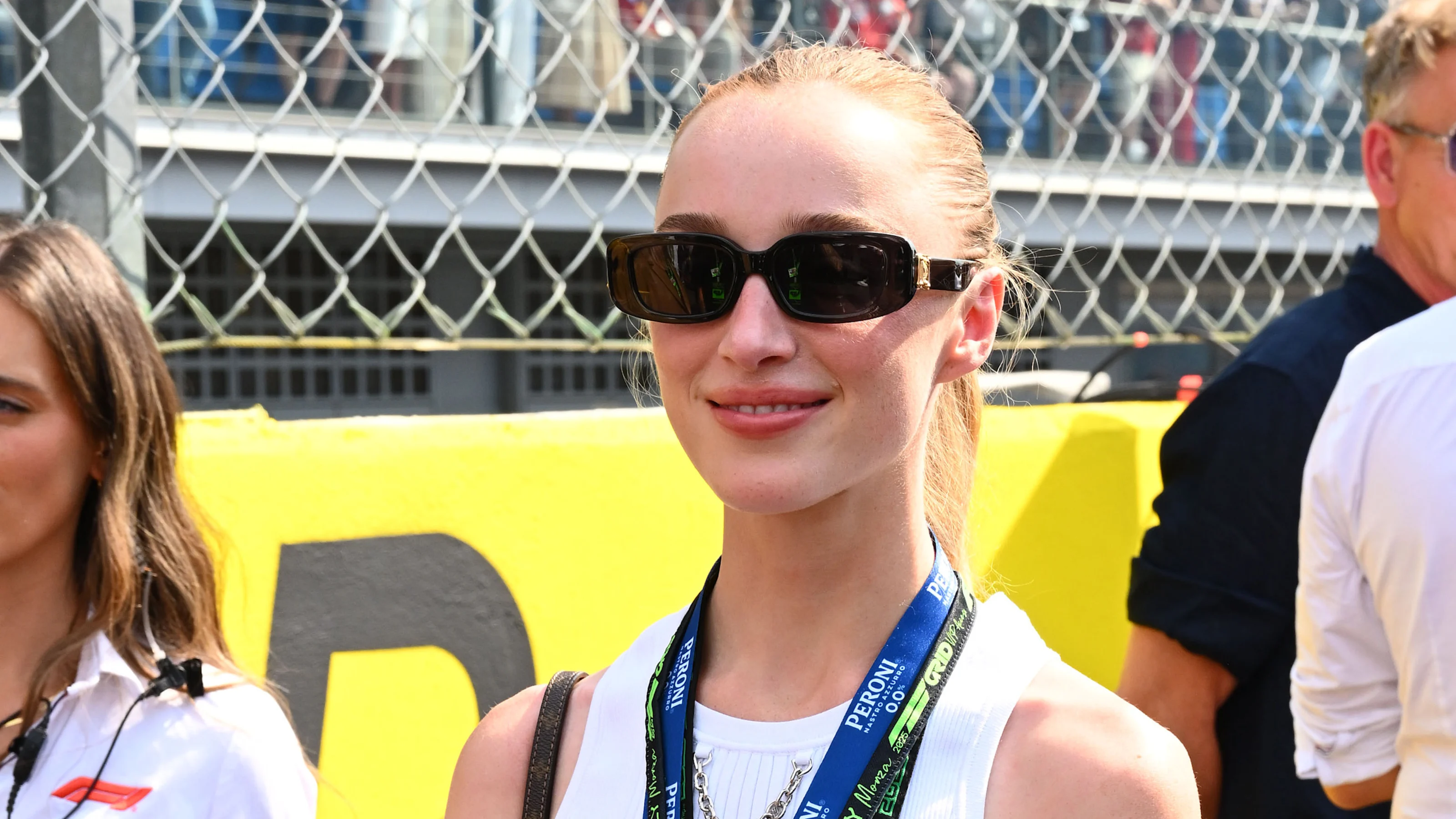 MONZA, ITALY - SEPTEMBER 07: Phoebe Dynevor on the grid during the F1 Grand Prix of Italy at
