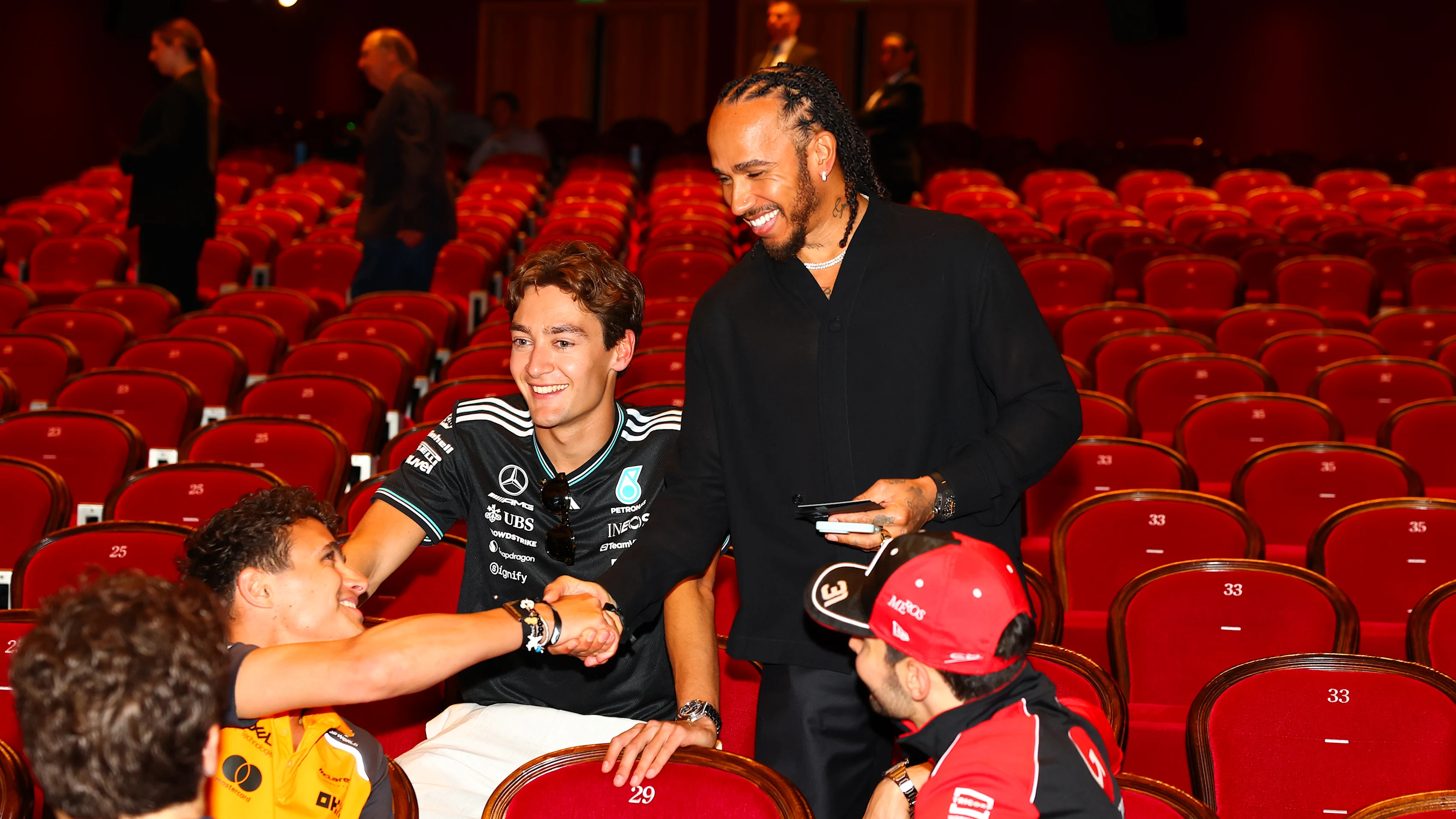 MONACO, MONACO - MAY 21: George Russell of Great Britain and Mercedes AMG Petronas F1 Team looks on