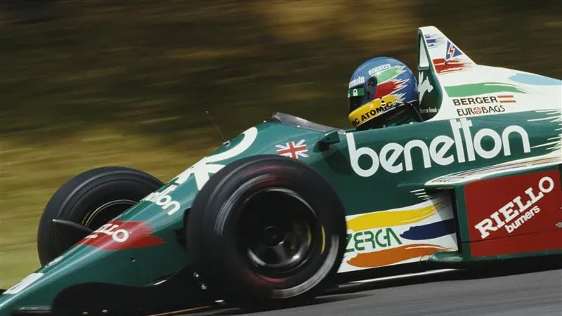 Gerhard Berger Drives the Benetton Tyrrell 012