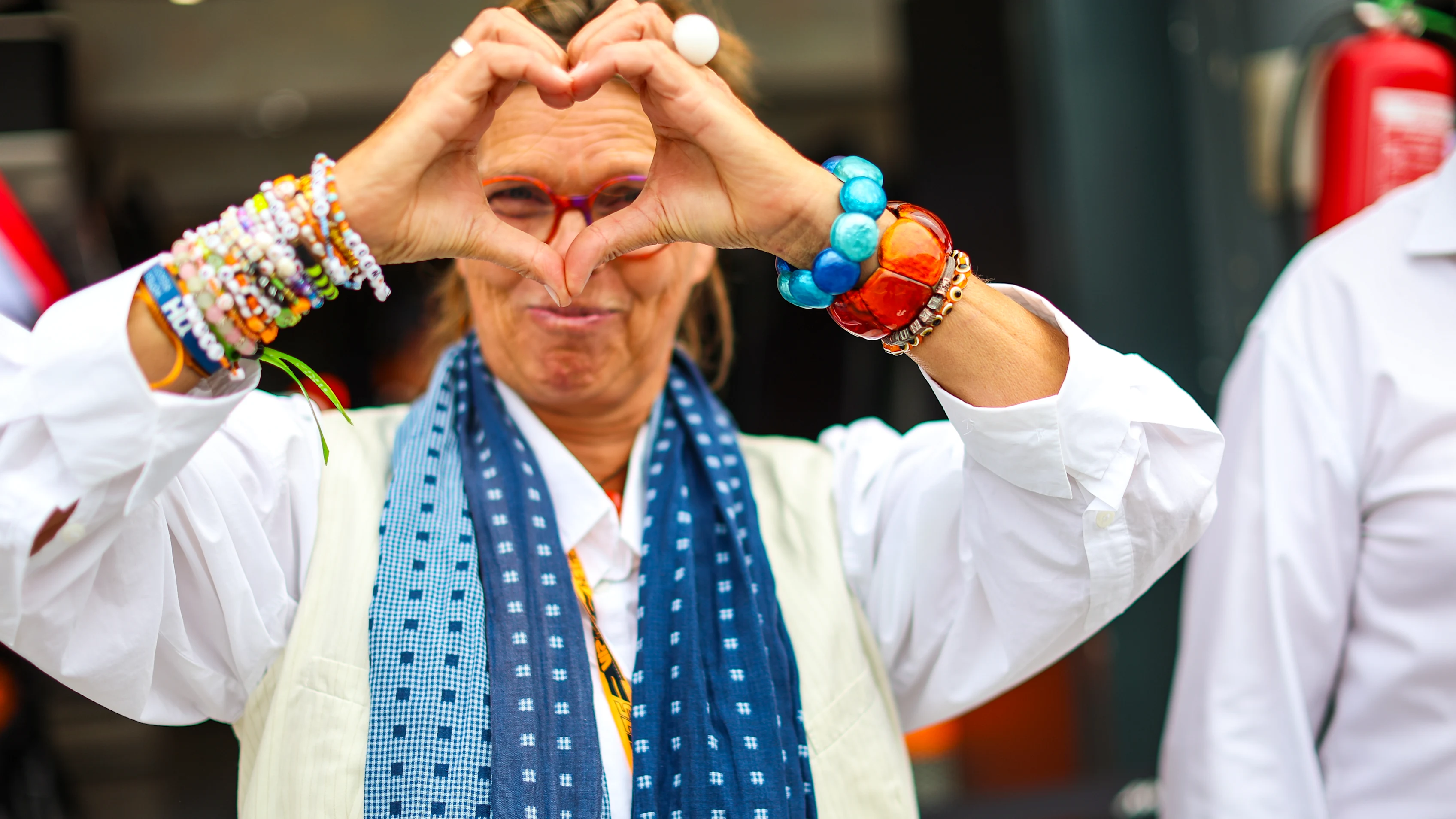 ZANDVOORT, NETHERLANDS - AUGUST 31: Cisca Norris, mother of Lando Norris of Great Britain and