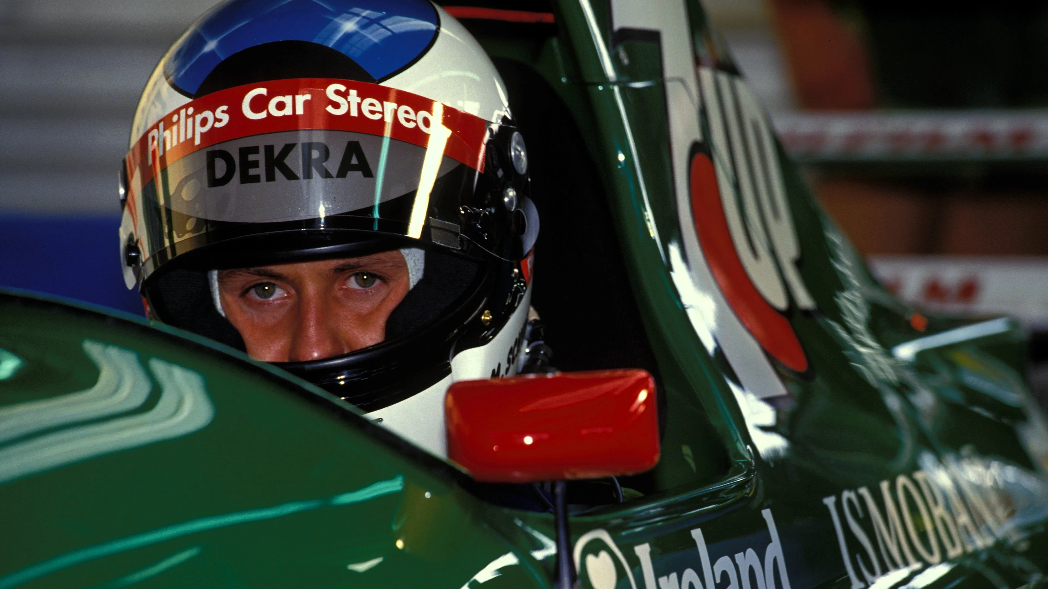 Schumacher was an unknown quantity in Spa – he'd only drove an F1 car for the first time days before... Swipe for more images