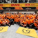 McLaren clinched the victory with six rounds remaining in the season – matching the record held by rivals Red Bull