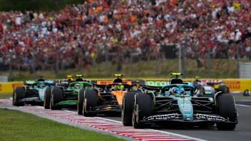 BUDAPEST, HUNGARY - AUGUST 03: Fernando Alonso of Spain driving the (14) Aston Martin F1 Team AMR25