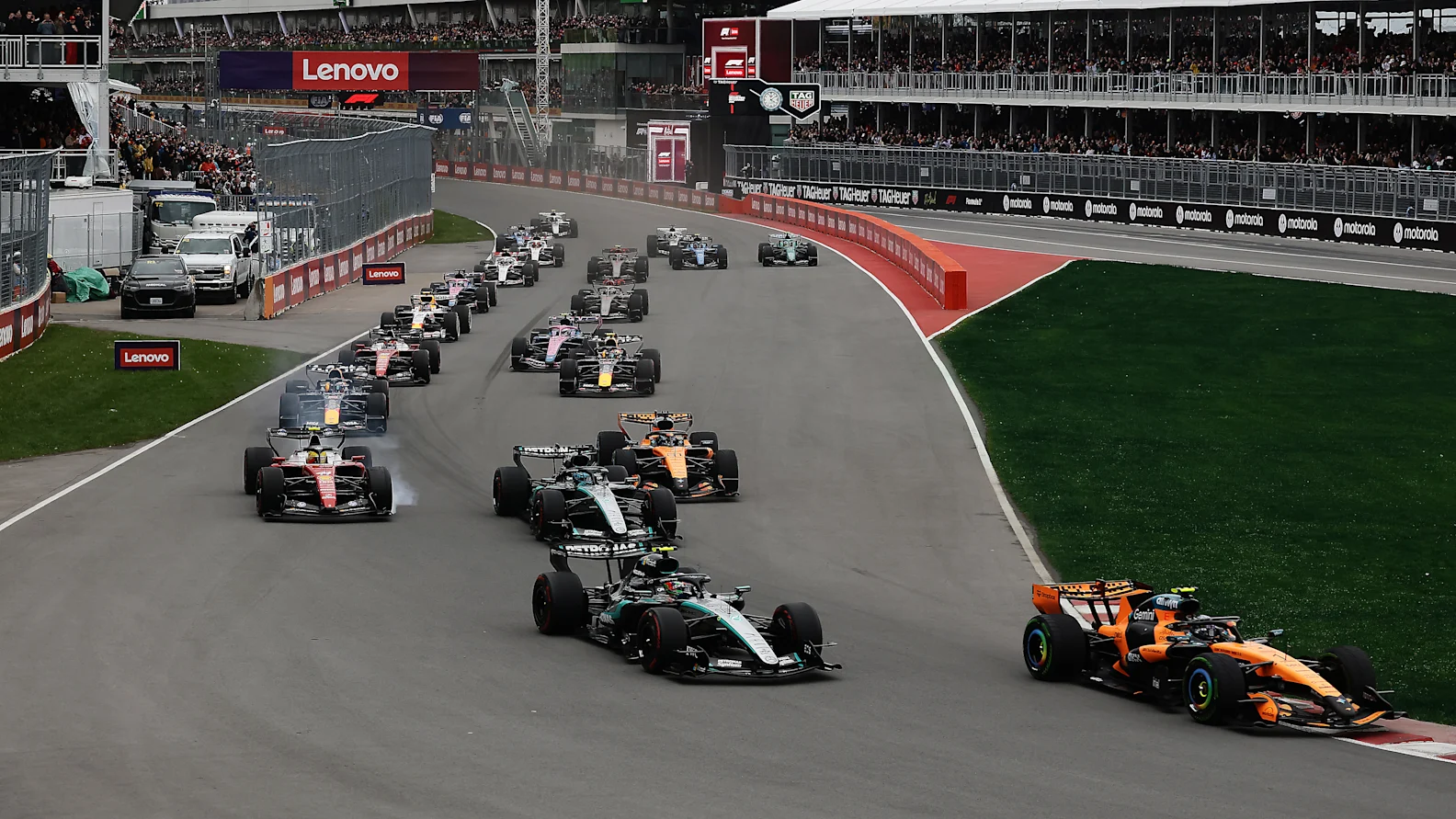 MONTREAL, QUEBEC - MAY 24: Lando Norris of Great Britain driving the (1) McLaren MCL40 Mercedes