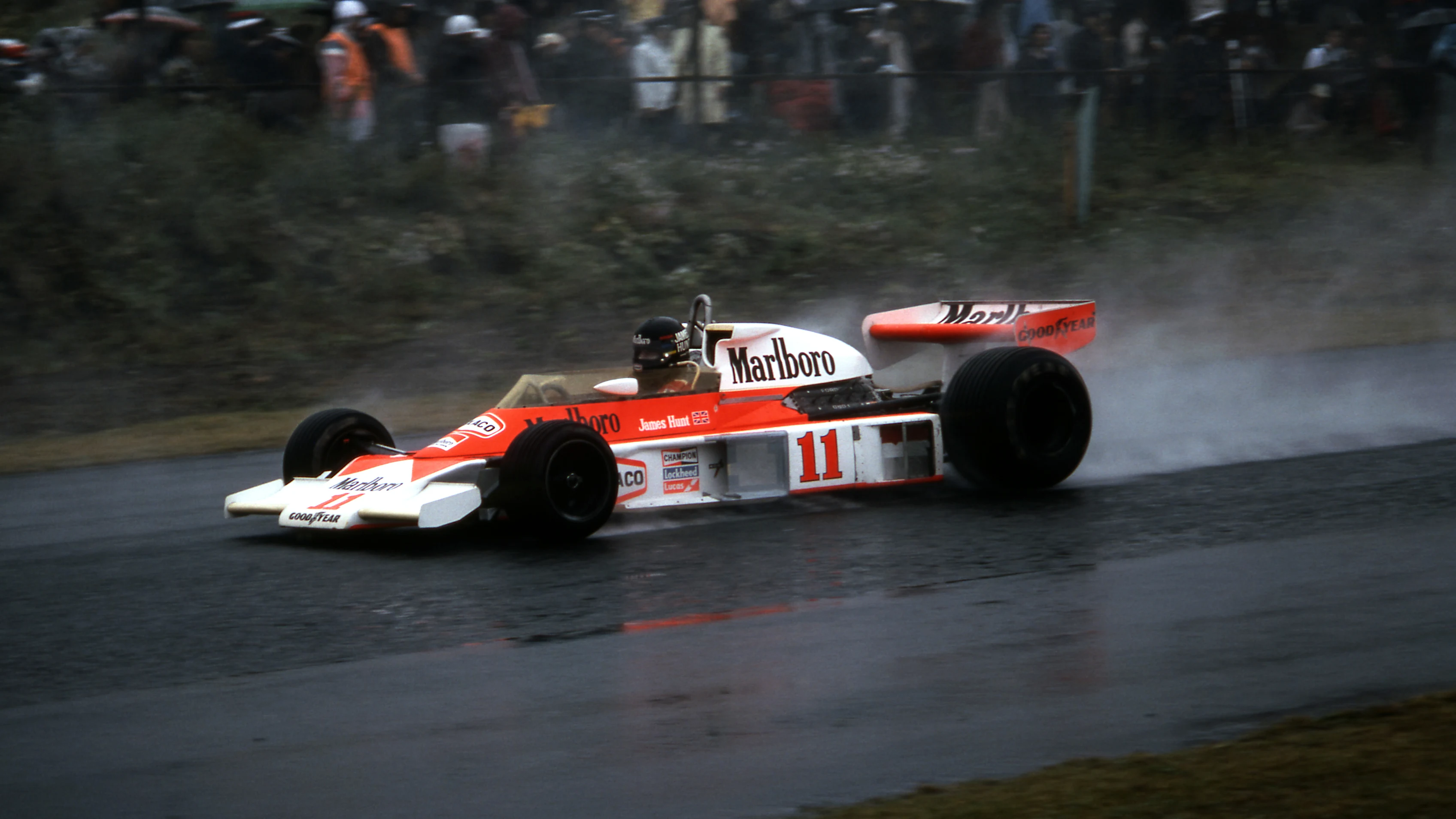 James Hunt (GBR) McLaren M23, finished third and clinched the 1976 F1 World Championship.Japanese