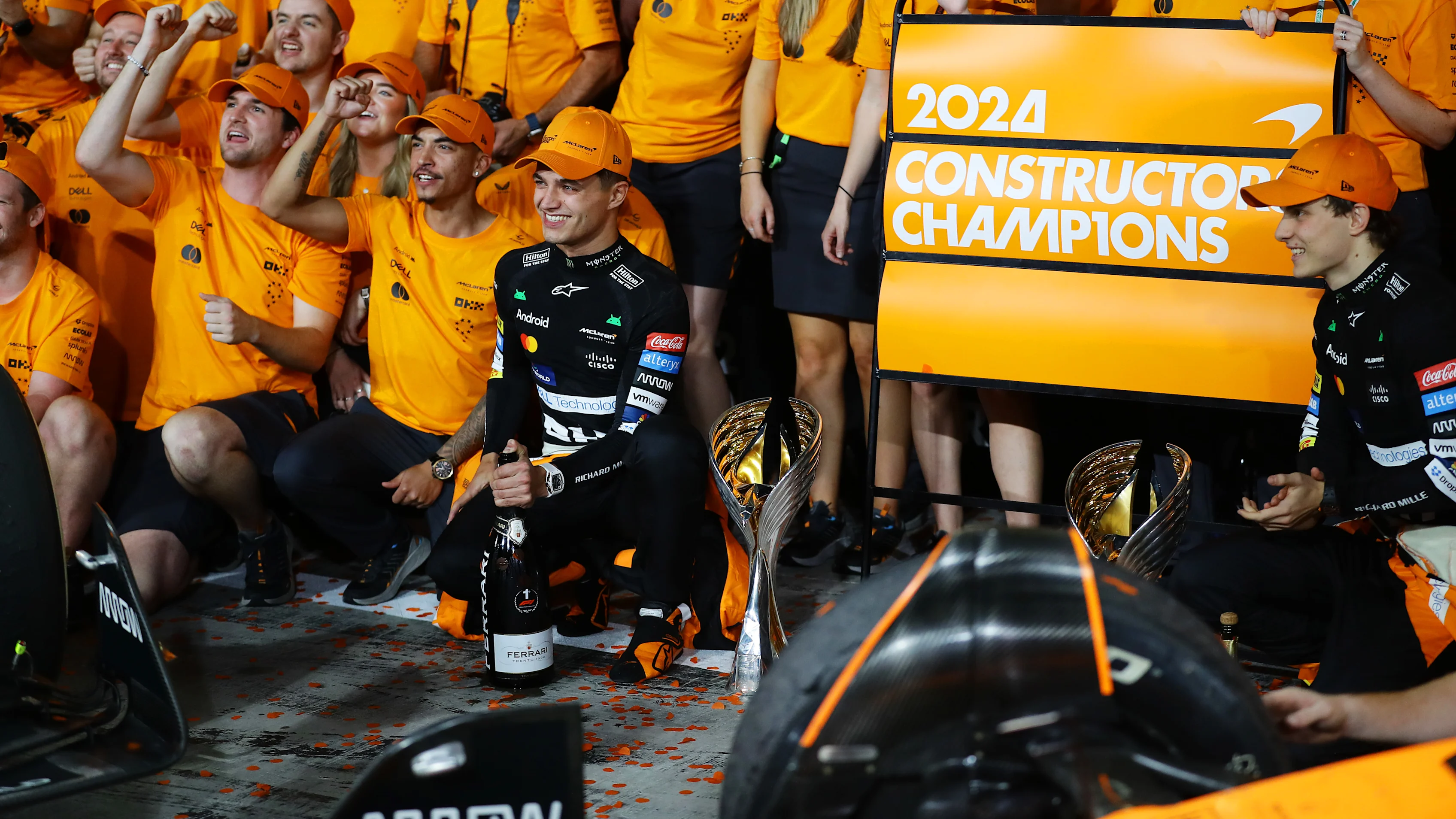 ABU DHABI, UNITED ARAB EMIRATES - DECEMBER 08: Race winner Lando Norris of Great Britain and