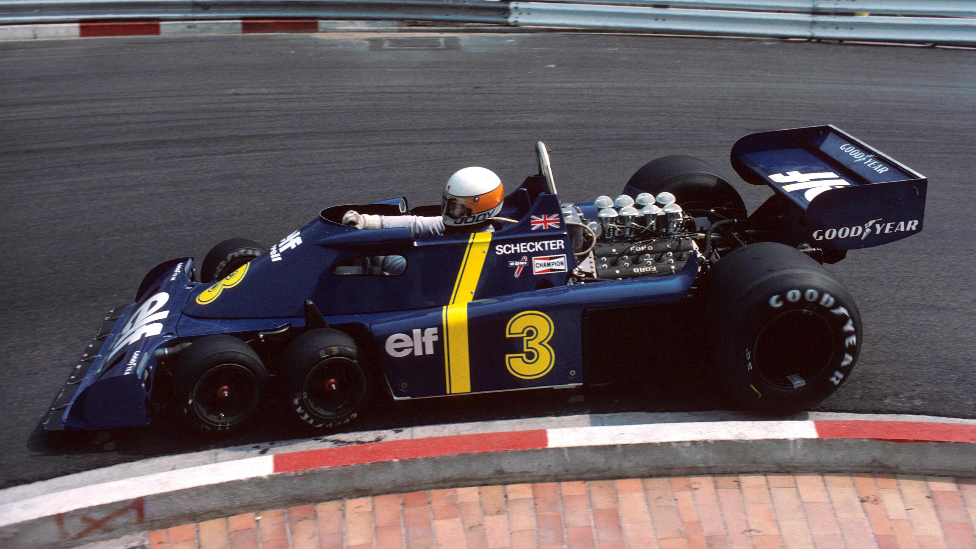 The six-wheel concept was unlike anything done in F1 before, turning a lot of heads in the paddock. Swipe for more images