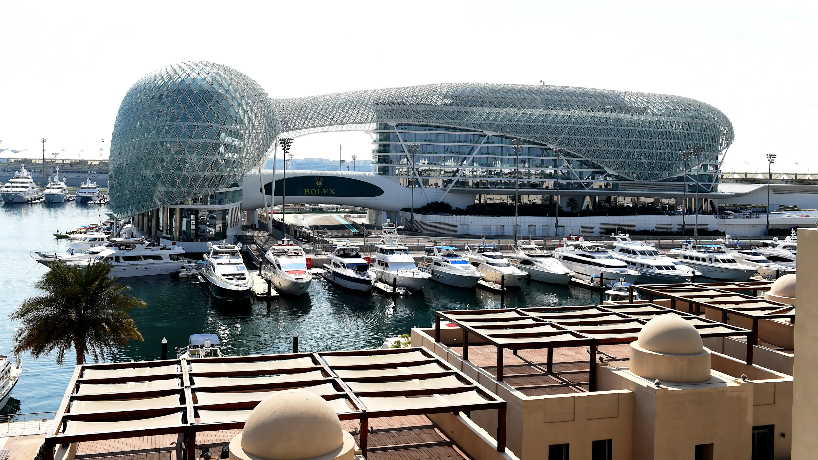 Yas Hotel, marina and team buildings.\nFormula One World Championship, Rd19, Abu Dhabi Grand Prix,