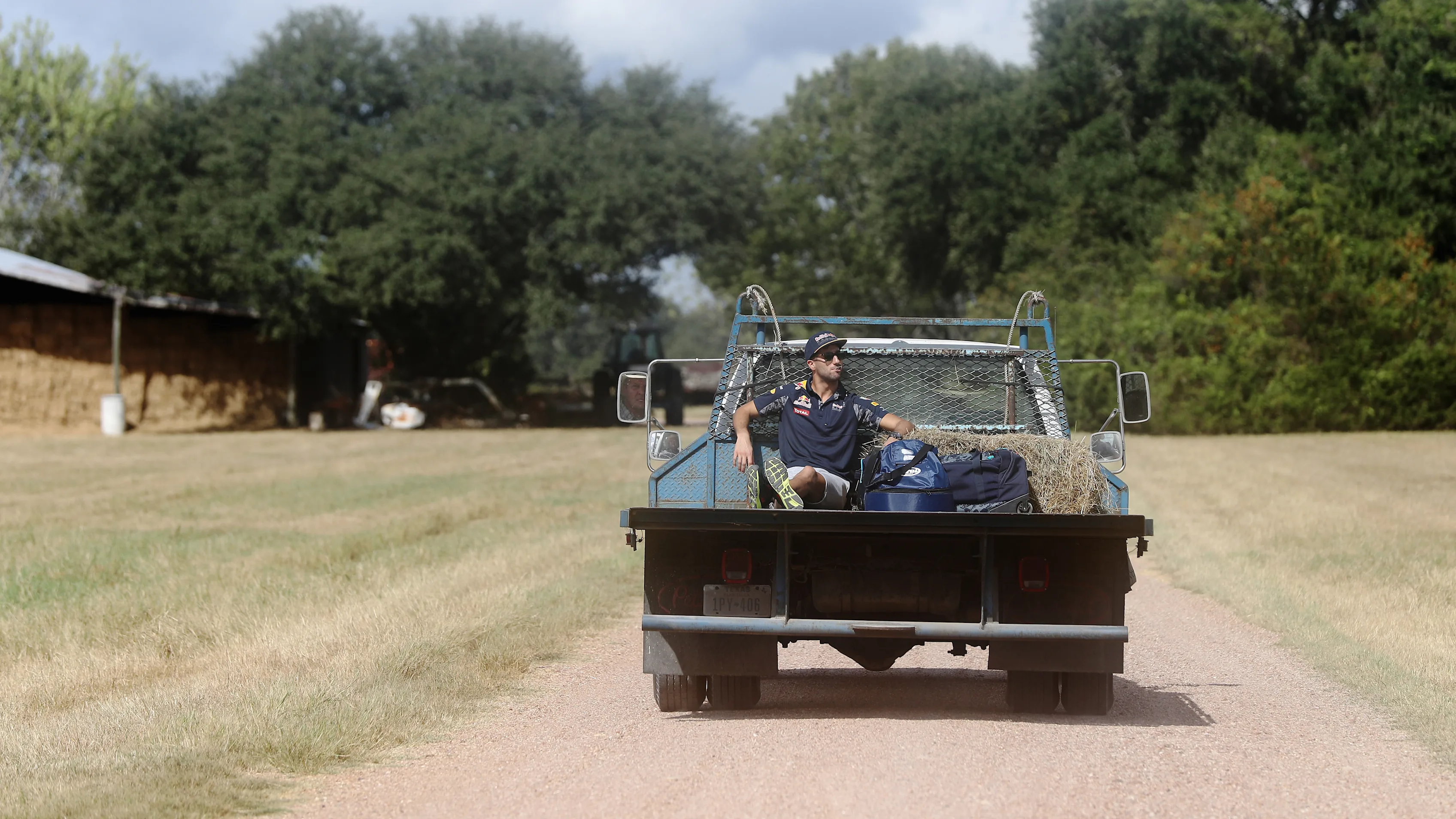 Blowing in on the back of a ute, Ricciardo looked like he’d done it a hundred times before. Swipe for more images