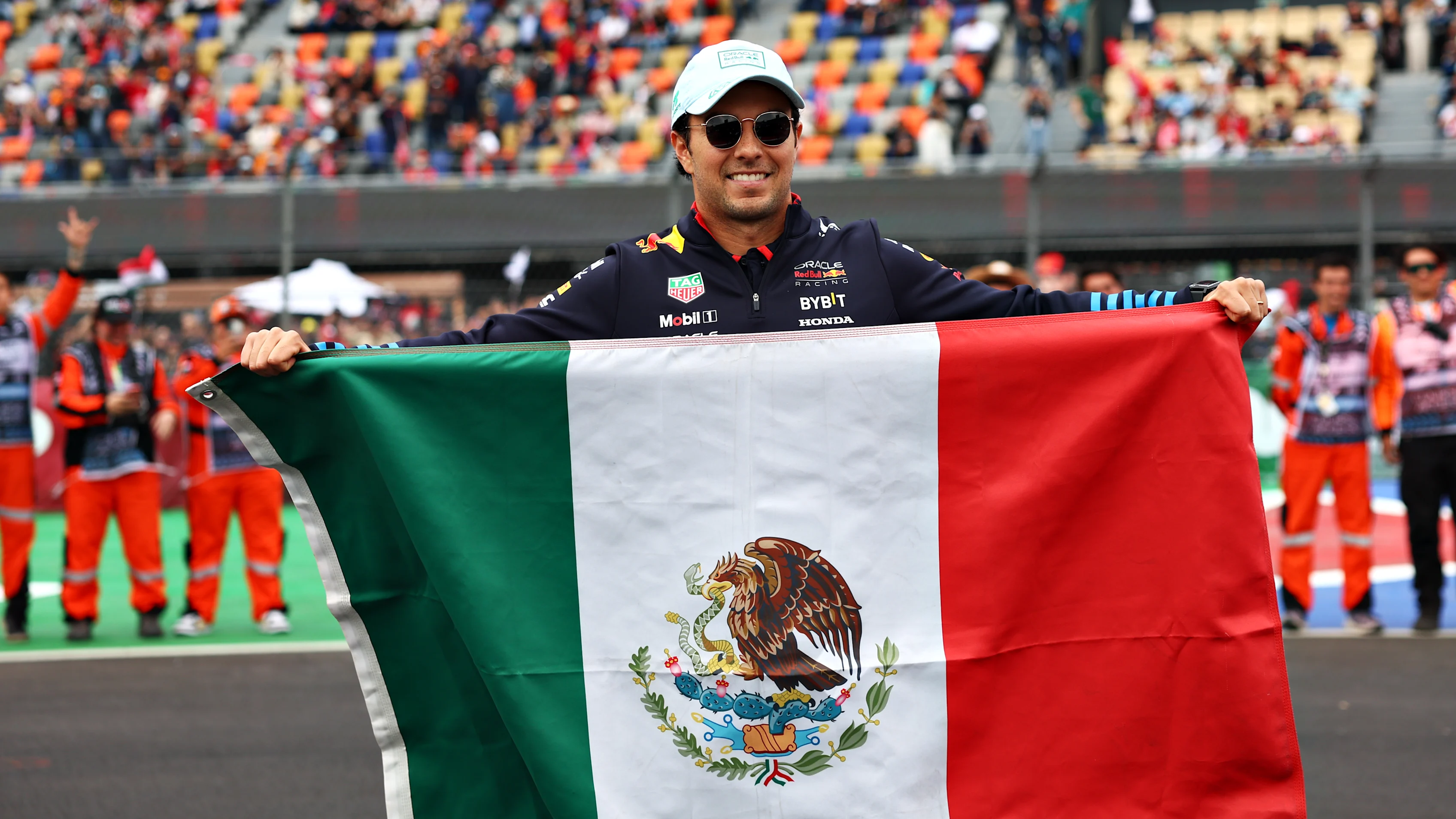 MEXICO CITY, MEXICO - OCTOBER 27: Sergio Perez of Mexico and Oracle Red Bull Racing poses for a