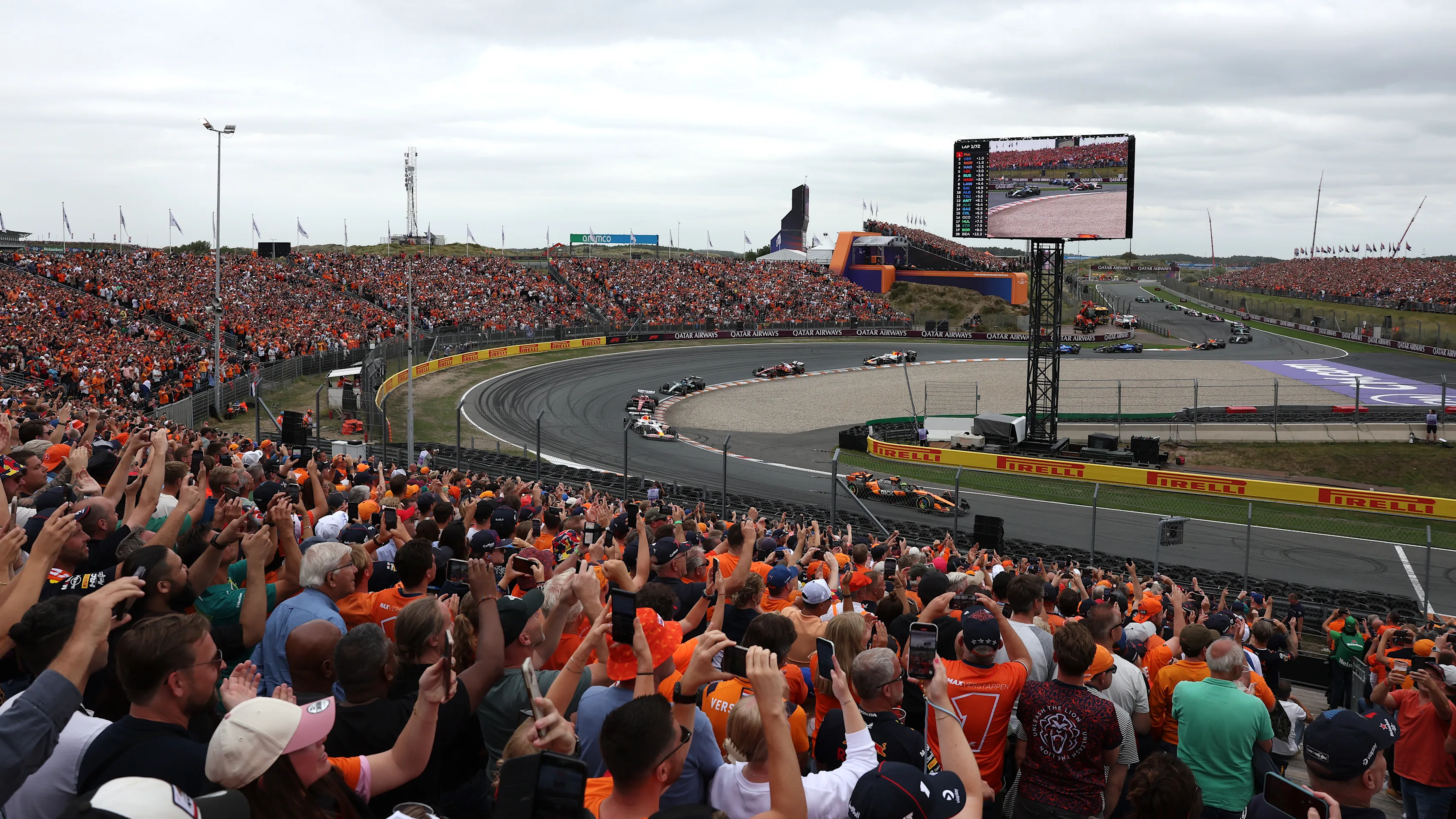 ZANDVOORT, NETHERLANDS - AUGUST 31: Lando Norris of Great Britain driving the (4) McLaren MCL39