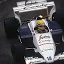 The Sergio Tacchini logo displayed in Ayrton Senna’s Toleman F1 car
