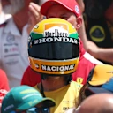 It's a common sight to see fans dressed up in Senna helmets at Grands Prix