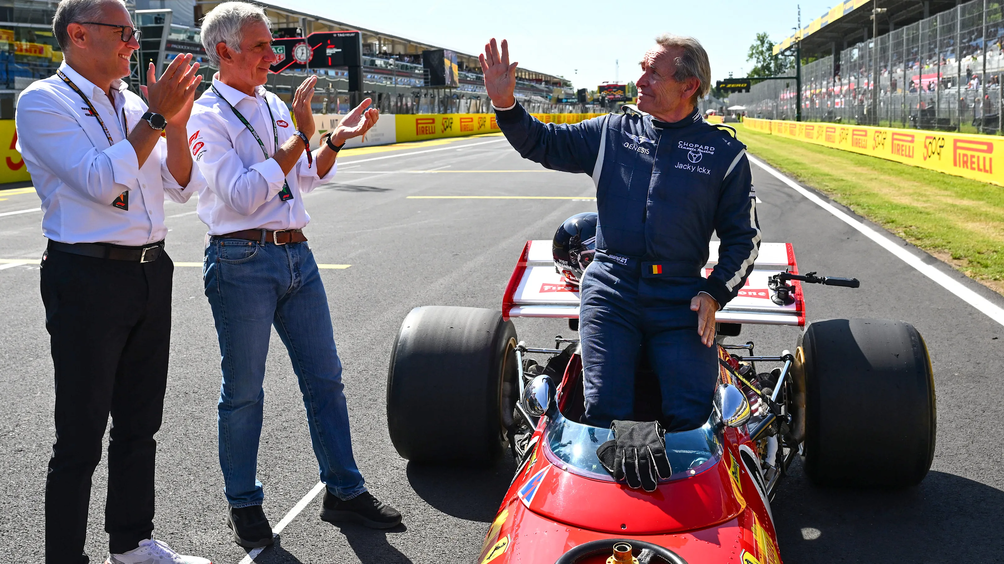 MONZA, ITALY - SEPTEMBER 06: CEO of Formula 1 Stefano Domenicali, former racer Paolo Barilla and