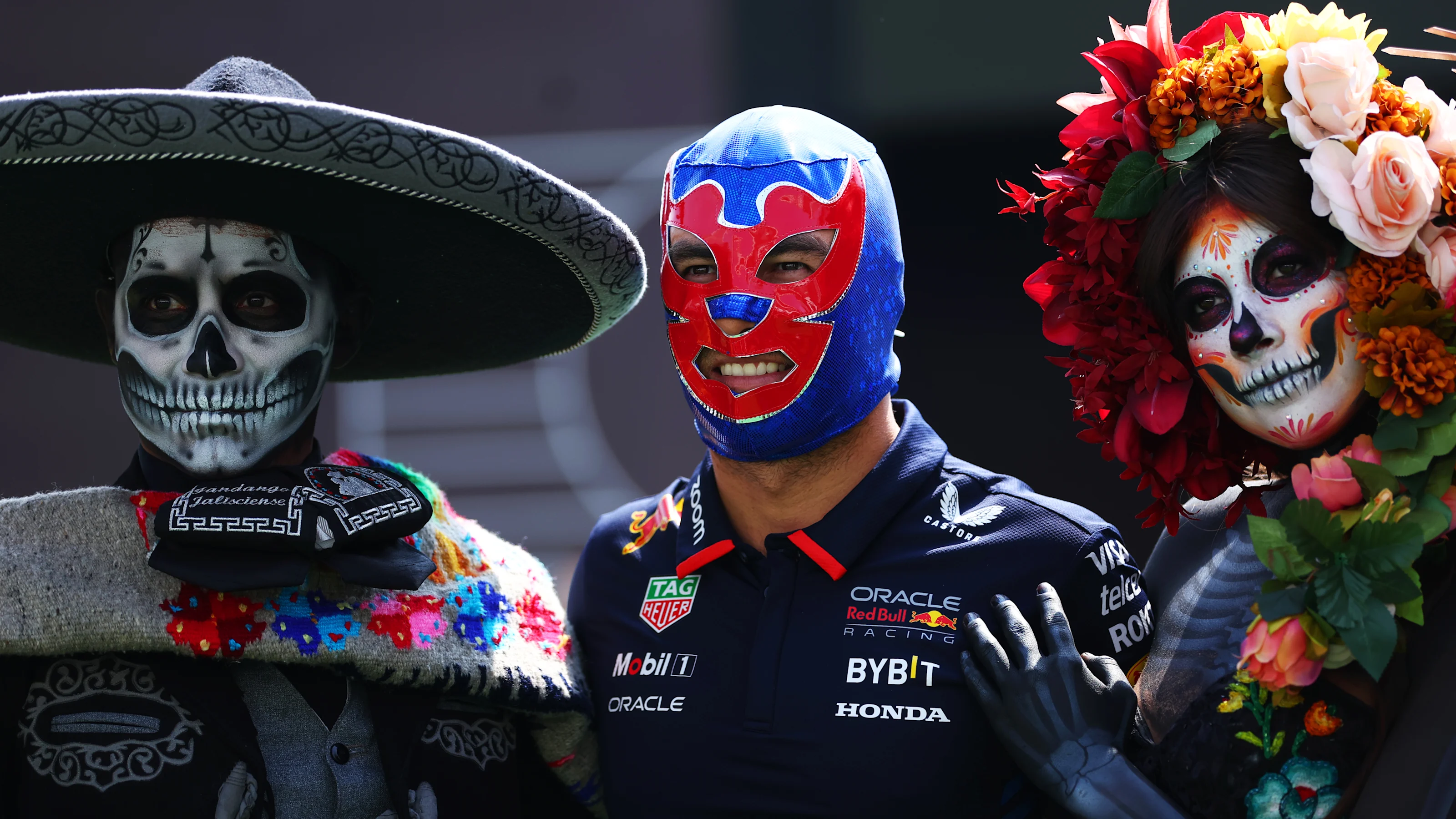 MEXICO CITY, MEXICO - OCTOBER 24: Sergio Perez of Mexico and Oracle Red Bull Racing, wearing a