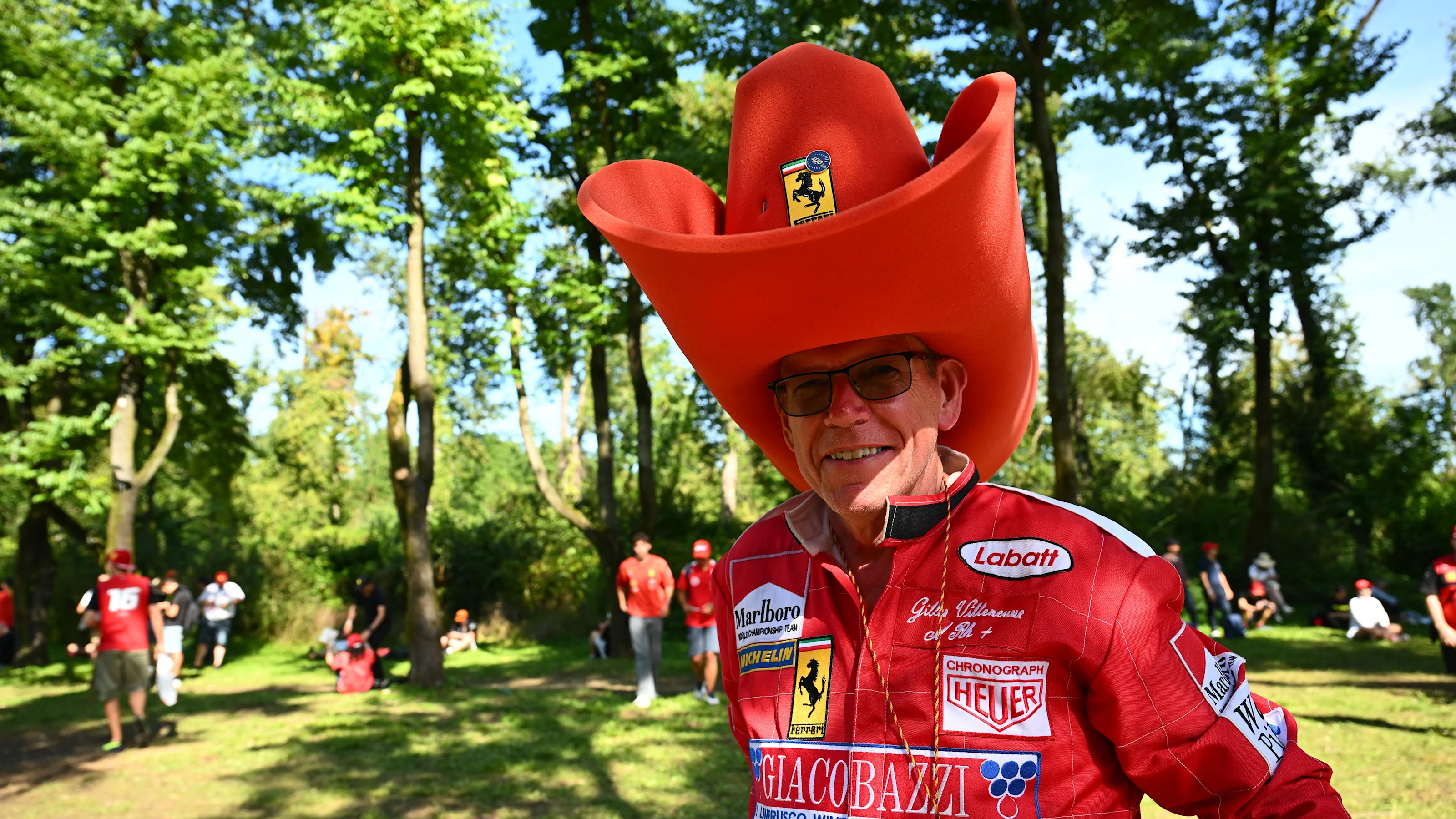 MONZA, ITALY - SEPTEMBER 06: A Ferrari fan during qualifying ahead of the F1 Grand Prix of Italy at