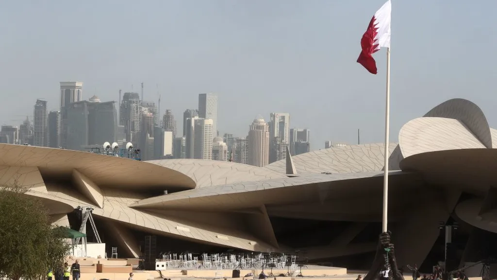 A picture taken on March 27, 2019 shows a general view of the National Museum of Qatar, desigend by