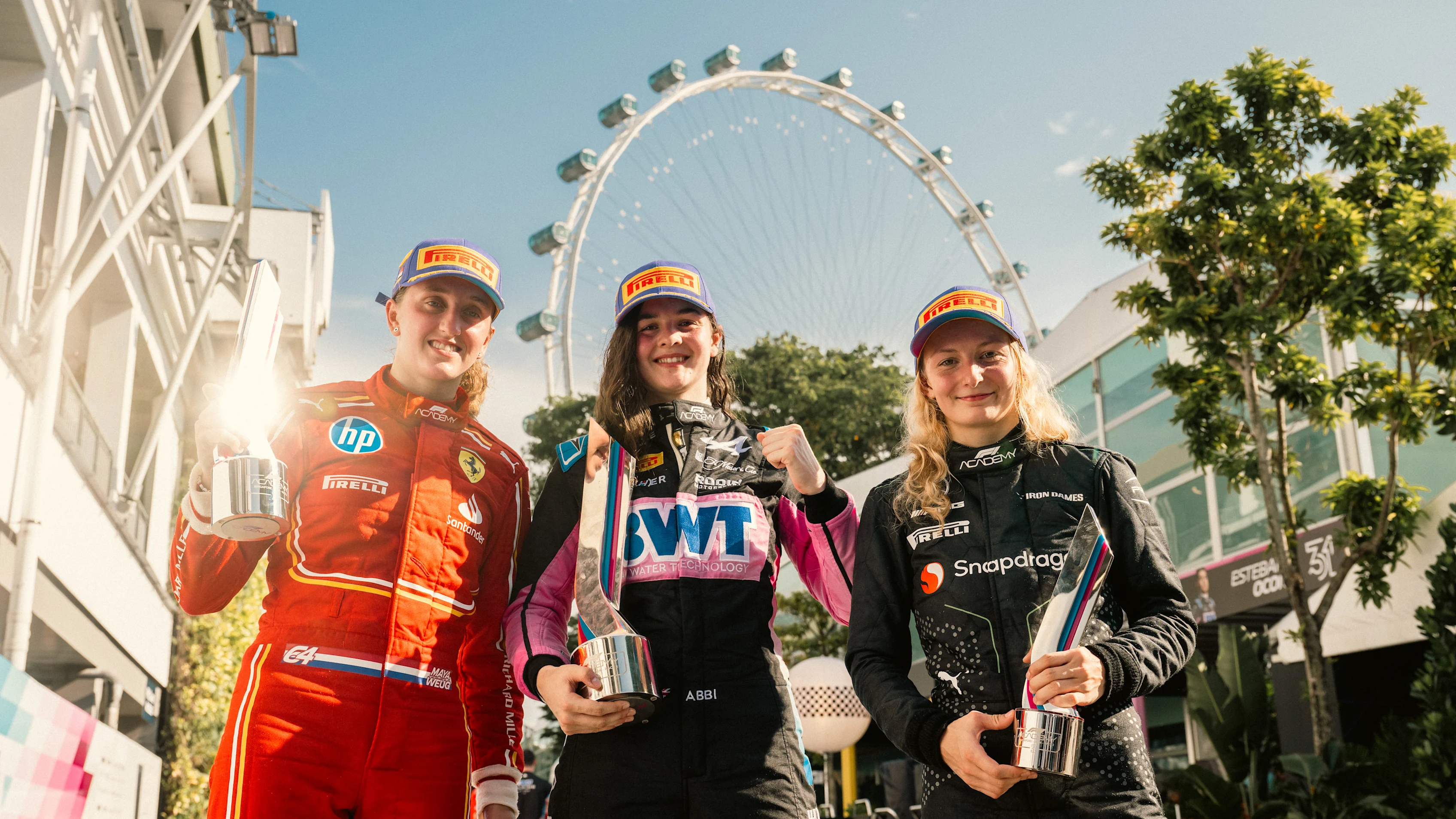 SINGAPORE, SINGAPORE - SEPTEMBER 22: (EDITORS NOTE: Image has been digitally enhanced.) Race winner