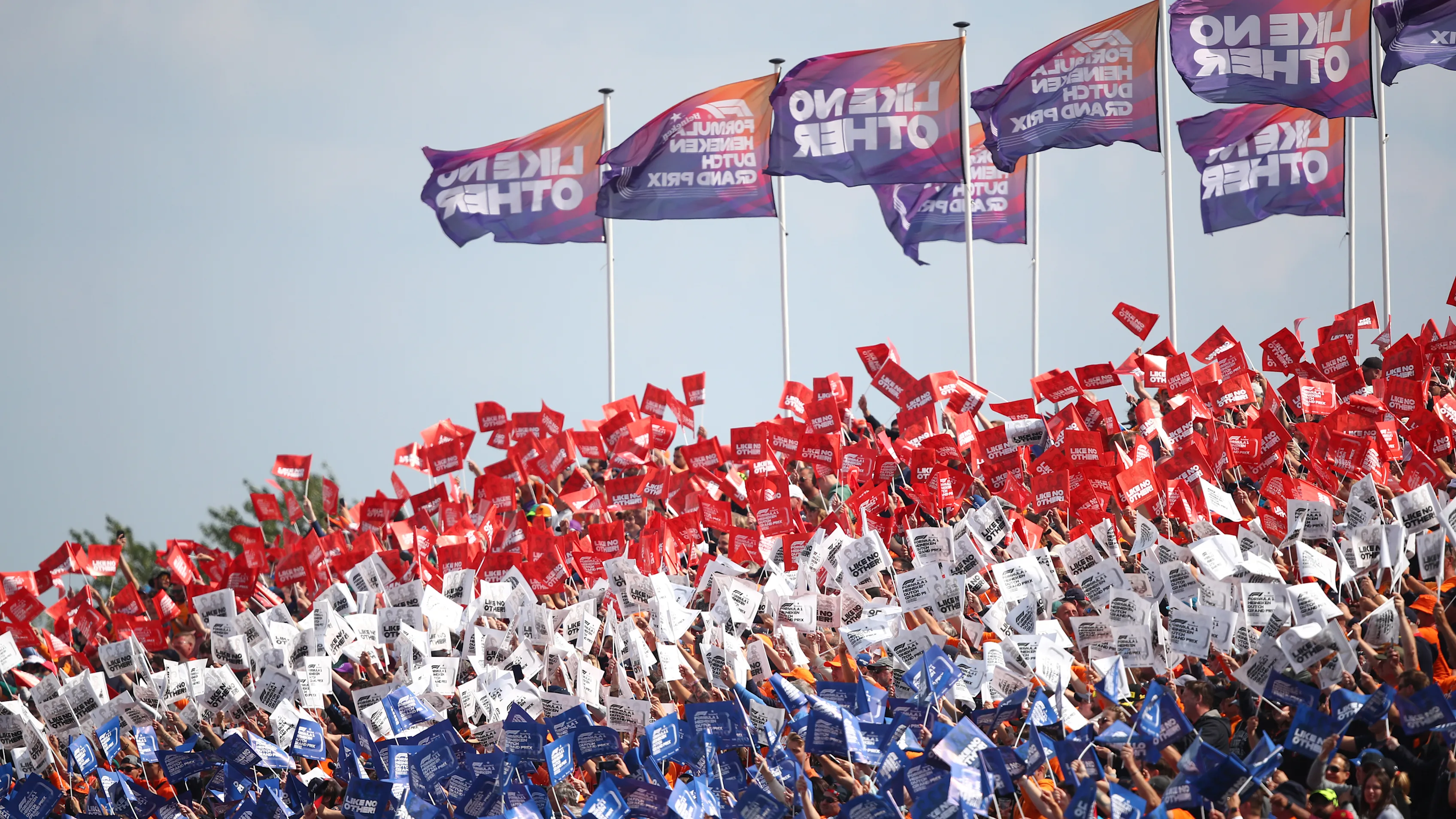 ZANDVOORT, NETHERLANDS - AUGUST 25: Fans of Max Verstappen of the Netherlands and Oracle Red Bull