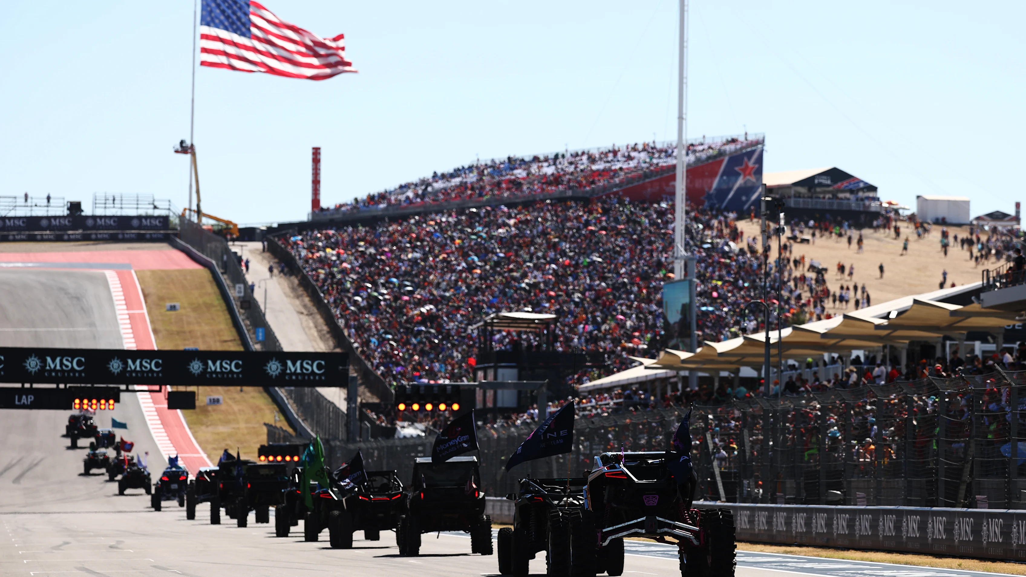 AUSTIN, TEXAS - OCTOBER 19: The drivers parade prior to the F1 Grand Prix of United States at