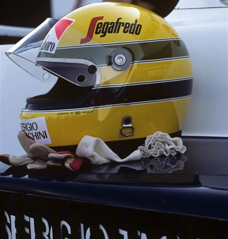 Ayrton Senna's helmet for the Toleman team