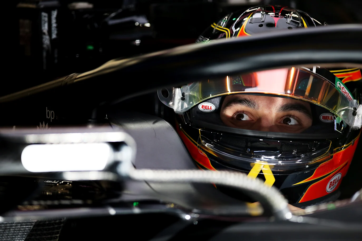 BARCELONA, SPAIN - FEBRUARY 19: Esteban Ocon of France and Renault Sport F1 prepares to drive in the garage during day one of Formula 1 Winter Testing at Circuit de Barcelona-Catalunya on February 19, 2020 in Barcelona, Spain. (Photo by Charles Coates/Getty Images)