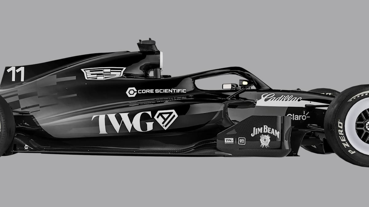 Cadillac F1 team rendering showing the 2026 racing car livery.