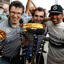 Race winner Lewis Hamilton (GBR) Mercedes AMG F1 celebrates with the team. Formula One World Championship, Rd17, United States Grand Prix, Race, Austin, Texas, USA, Sunday, 2 November 2014