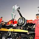 The car of Fernando Alonso (ESP) Ferrari F14 T is recovered after stopping on track in FP2. Formula One World Championship, Rd19, Abu Dhabi Grand Prix, Practice, Yas Marina Circuit, Abu Dhabi, UAE, Friday, 21 November 2014 © Sutton Images. No reproduction without permission
