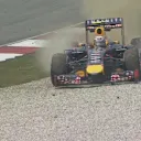 Daniel Ricciardo has a high-speed trip through the gravel in his Red Bull at the end of second practice. © FOWC Ltd