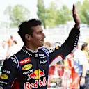 Daniel Ricciardo (AUS) Red Bull Racing, who qualified third, waves to the crowd from parc ferme. Formula One World Championship, Rd5, Spanish Grand Prix, Qualifying, Barcelona, Spain, Saturday, 10 May 2014. © Sutton Images