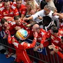 Fernando Alonso (ESP) Ferrari celebrates in parc ferme. Formula One World Championship, Rd11, Hungarian Grand Prix, Race Day, Hungaroring, Hungary. Sunday, 27 July 2014