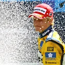 Race winner Marcus Ericsson (SWE) Super Nova Racing celebrates on the podium.
GP2 Series, Rd 4, Race 2, Valencia, Spain, Sunday 27 June 2010.
