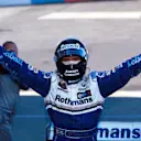 Race winner Damon Hill (GBR) Williams FW18 is able to celebrate his winning of the world Championship. Japanese Grand Prix, Suzuka, 13 October 1996. World © Sutton. © No reproduction without permission.