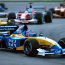 Fourth placed finisher Jenson Button (GBR) Renault R202 lost his first podium finish on the final lap with an anti- roll bar malady. 
Malaysian Grand Prix, Sepang Circuit, Kuala Lumpur, 17 March 2002. © Sutton Motorsport Images