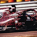 Kimi Raikkonen samples the 2019 Alfa Romeo - in a special Valentine's Day livery - at Fiorano in