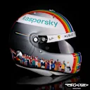 Vettel's helmet includes the rainbow graphic instead of the German flag