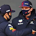 NORTHAMPTON, ENGLAND - FEBRUARY 24: Max Verstappen of Netherlands and Red Bull Racing and Sergio