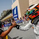 Race winner Stoffel Vandoorne (BEL) ART Grand Prix celebrates in parc ferme at GP2 Series, Rd1, Bahrain International Circuit, Sakhir, Bahrain, 17-19 April 2015. © Sutton Motorsport Images