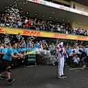 www.sutton-images.com

Lewis Hamilton, Mercedes-AMG F1 W09 EQ Power+ celebrates with the team at Formula One World Championship, Rd19, Mexican Grand Prix, Race, Circuit Hermanos Rodriguez, Mexico City, Mexico, Sunday 28 October 2018.