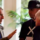 (L to R) Alain Prost, Lewis Hamilton, Bernie Ecclestone © Mario Renzi